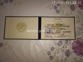 Диплом о среднем специальном образовании СССР до 1996 года с заполнением